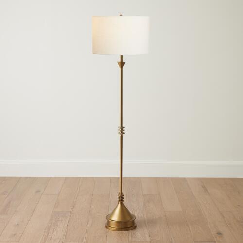 Gear Floor Lamp-Antique Brass