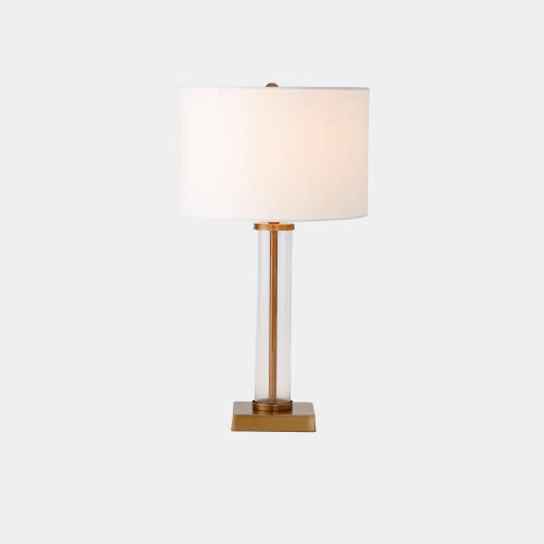 Franklin Glass Tube Table Lamp-Antique Brass