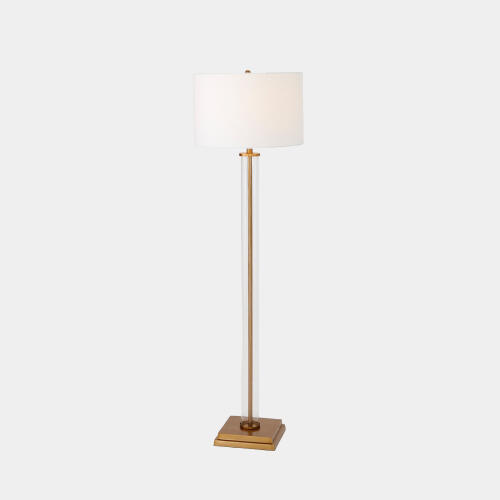 glass tube floor lamp-antique brass
