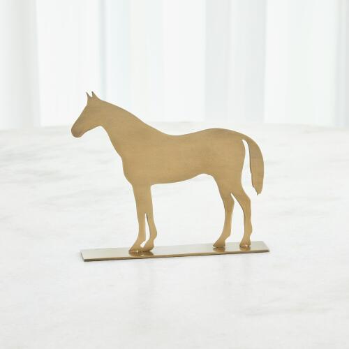 Horse Sculpture-Antique Brass
