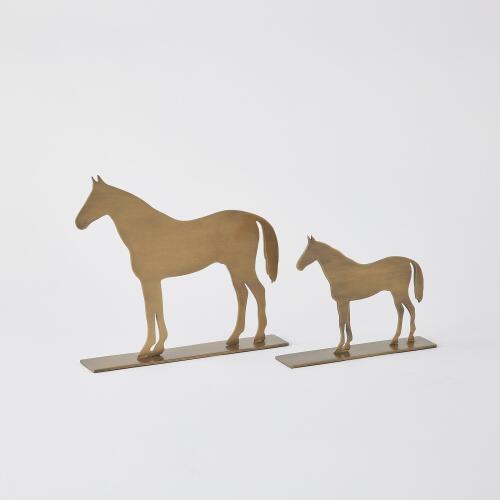 Horse Sculpture-Antique Brass