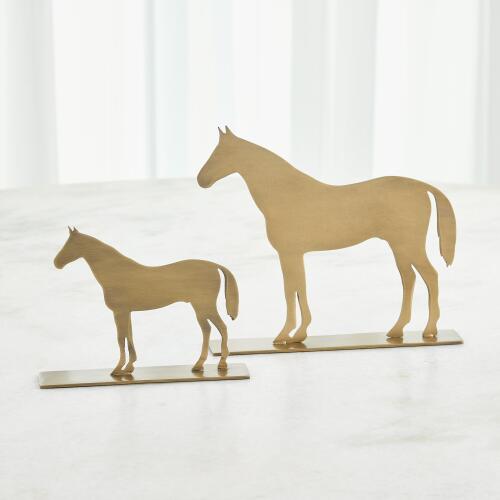 Horse Sculpture-Antique Brass