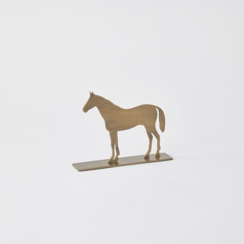 Horse Sculpture-Antique Brass