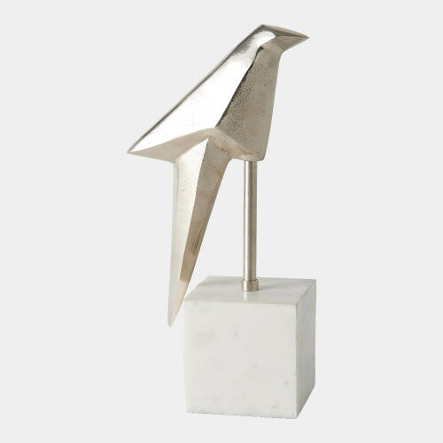Perched Origami Bird-Nickel
