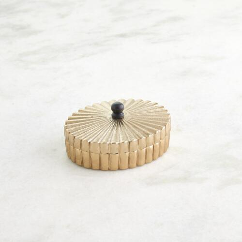 Oval Box-Gold w/Black Knob