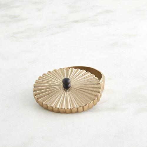 Oval Box-Gold w/Black Knob