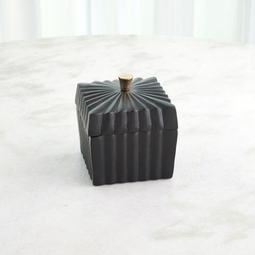Square Box-Black w/Gold Knob
