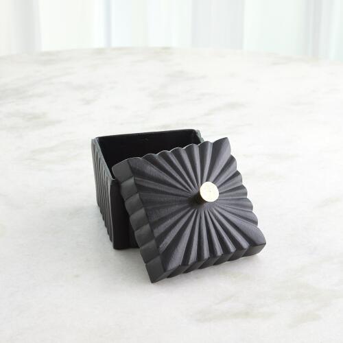 Square Box-Black w/Gold Knob