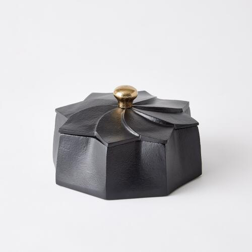Flower Box-Black w/Gold Knob