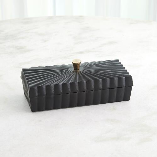 Rectangular Box-Black w/Gold Knob