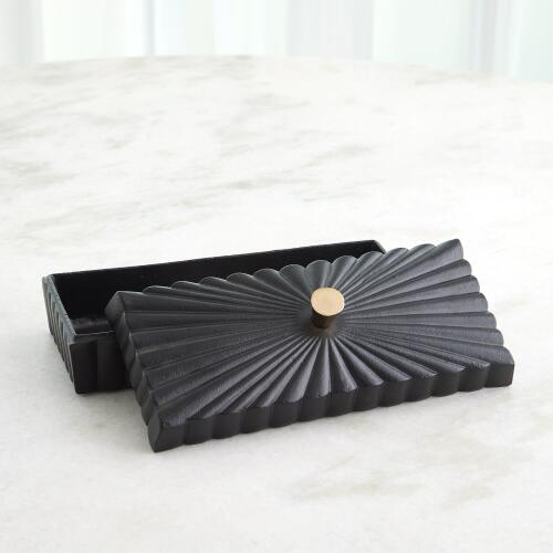 Rectangular Box-Black w/Gold Knob