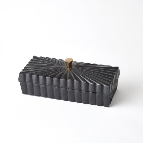 Rectangular Box-Black w/Gold Knob