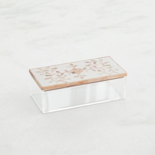 Acrylic Rectangular Box-Brown & Cream