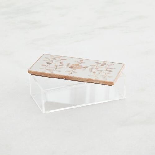 Acrylic Rectangular Box-Brown & Cream