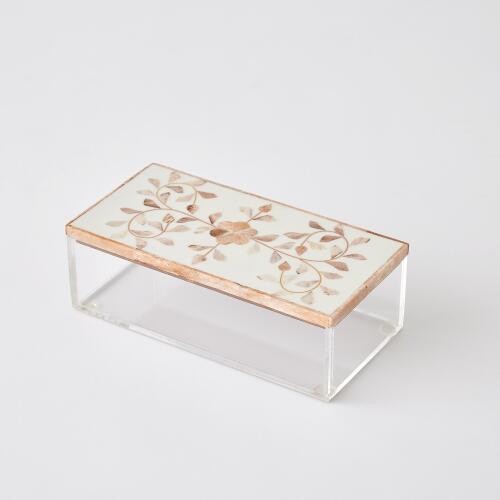 acrylic rectangular box-brown &amp; cream