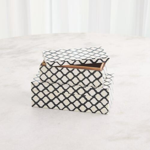 Moroccan Resin Box-Black/White