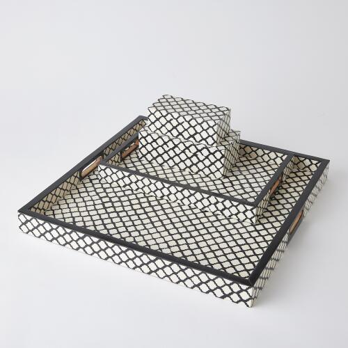 Moroccan Resin Box-Black/White