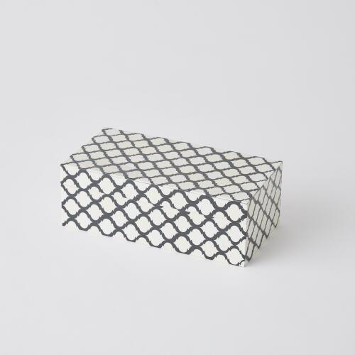 Moroccan Resin Box-Black/White