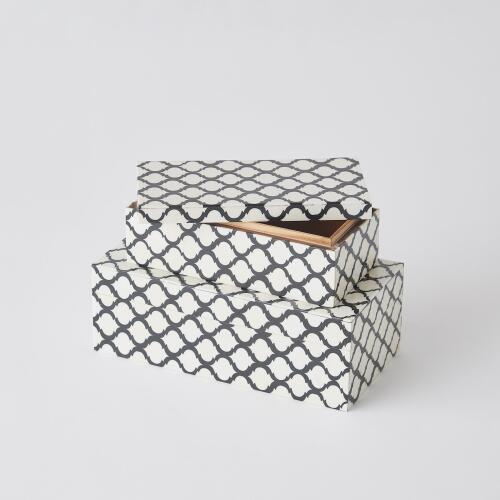 Moroccan Resin Box-Black/White