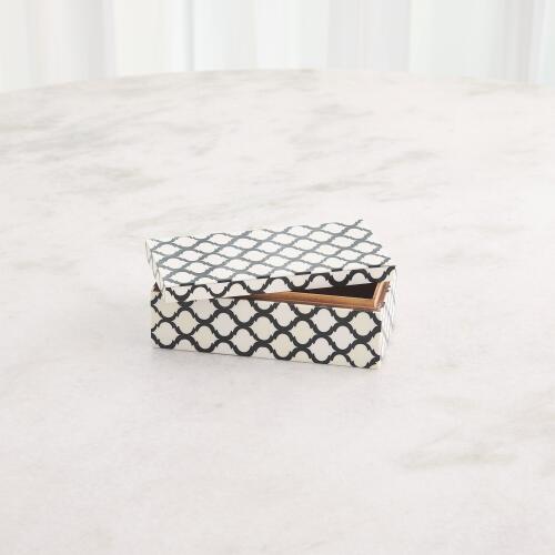 Moroccan Resin Box-Black/White