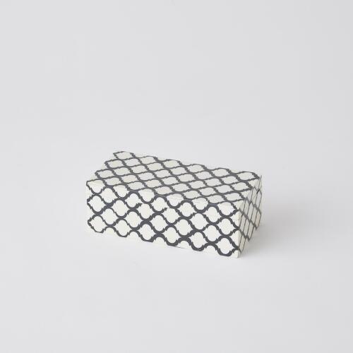 Moroccan Resin Box-Black/White