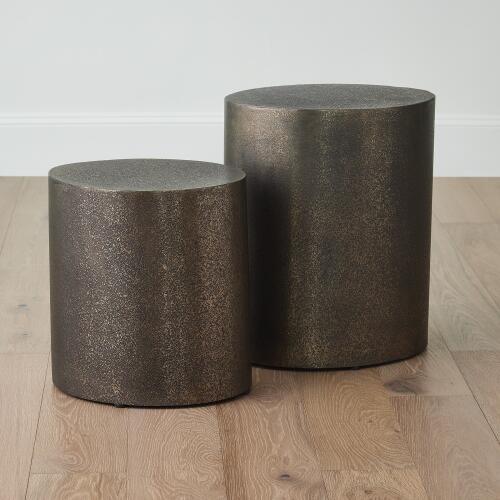 Arwen Texture Drum Table-Champagne