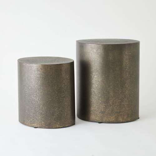Arwen Texture Drum Table-Champagne