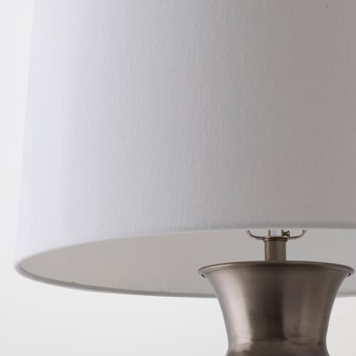 Ribbed Table Lamp-Antique Silver