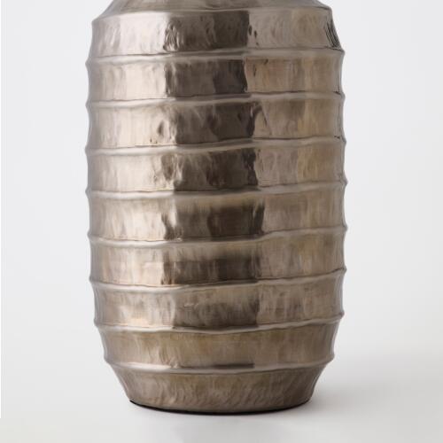 Ribbed Table Lamp-Antique Silver