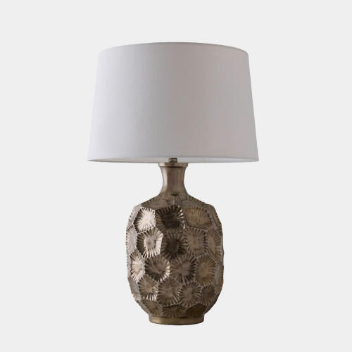 hammered table lamp-antique silver