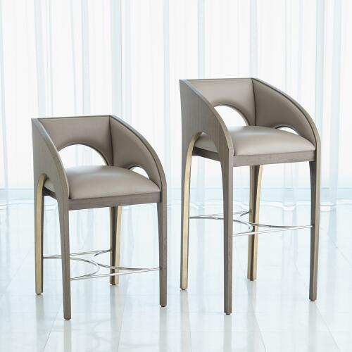 Arches Barstool-Grey Leather