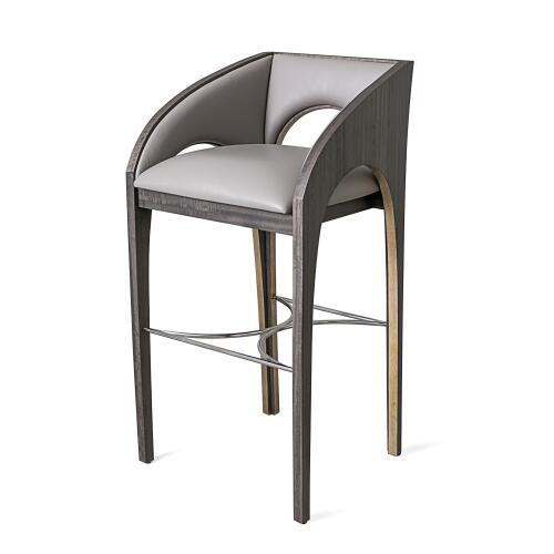 Arches Barstool-Grey Leather