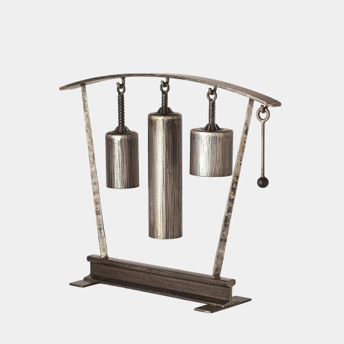 three tone rail sound sculpture-natural iron