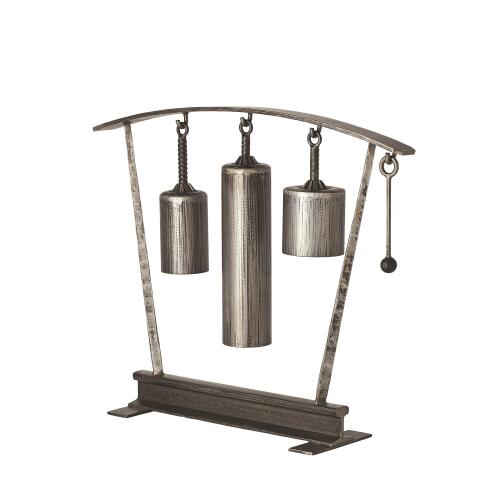 three tone rail sound sculpture-natural iron