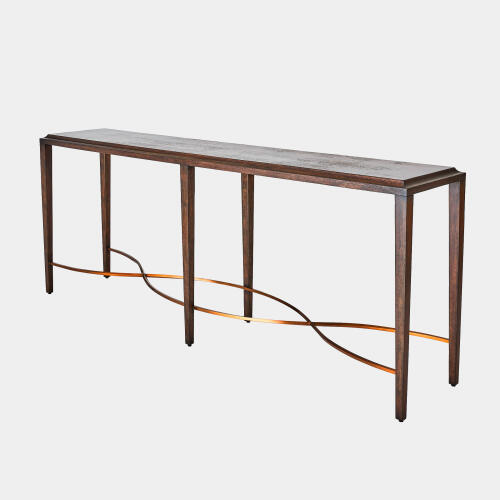 Topsey Rail Console-Okume/Brass