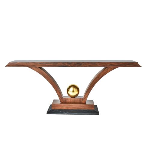 Colby Console-Walnut/Brass