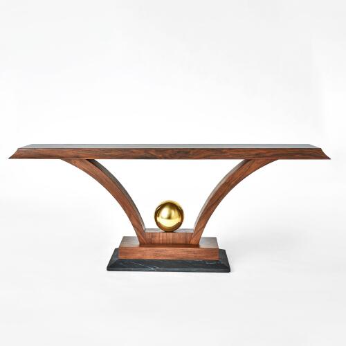 Colby Console-Walnut/Brass