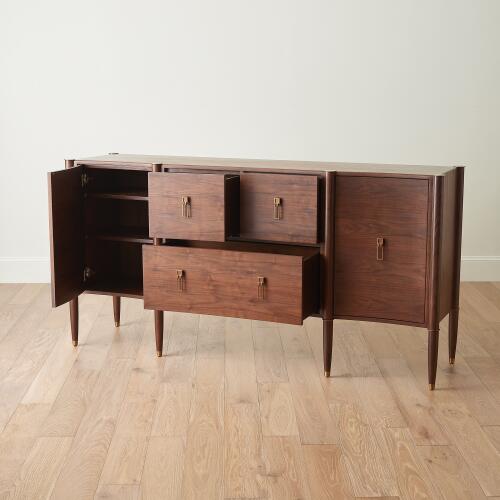 Triple Curve Cabinet-Walnut