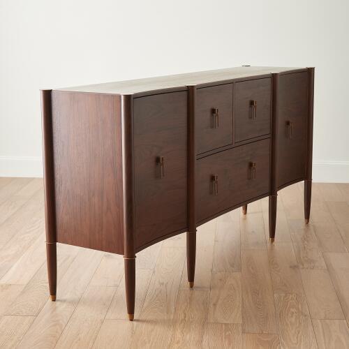 Triple Curve Cabinet-Walnut