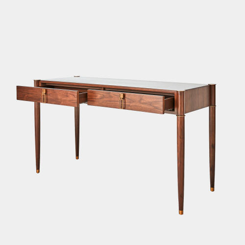 Triple Curve Desk-Walnut