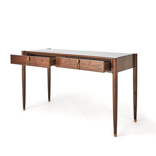 Triple Curve Desk-Walnut