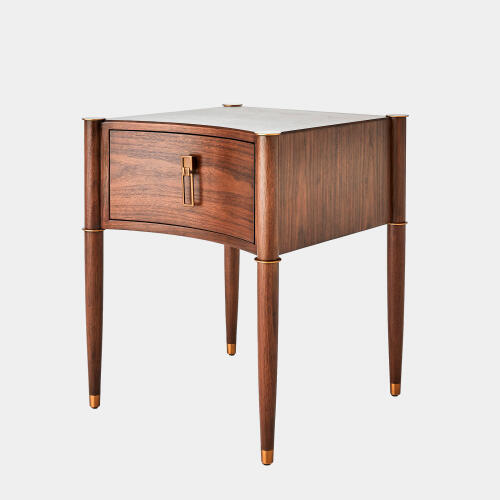 Triple Curve Side Table-Walnut