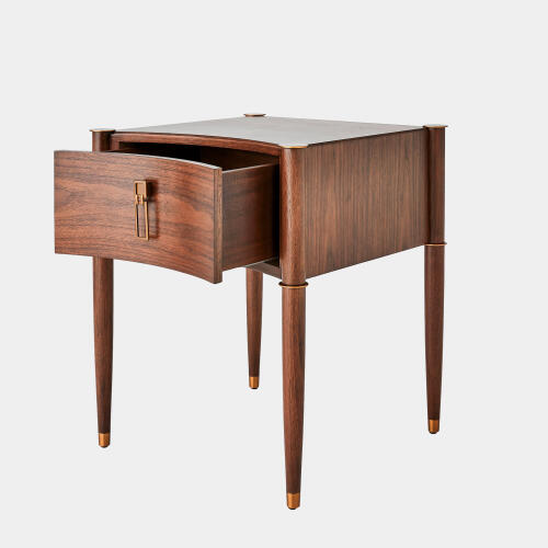Triple Curve Side Table-Walnut