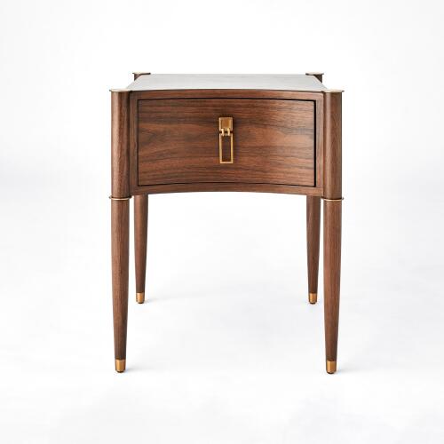 Triple Curve Side Table-Walnut