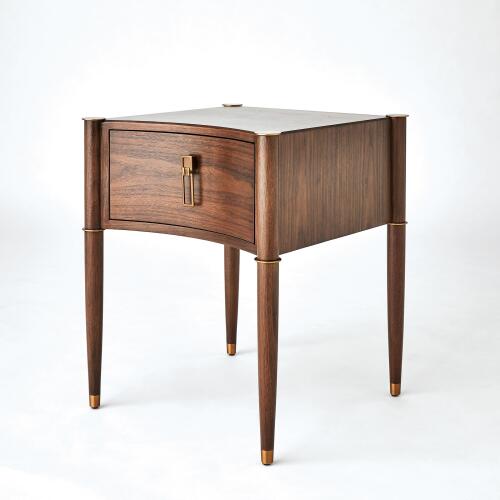Triple Curve Side Table-Walnut