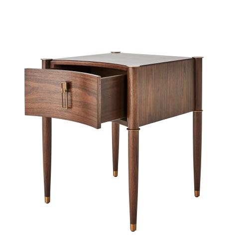 Triple Curve Side Table-Walnut