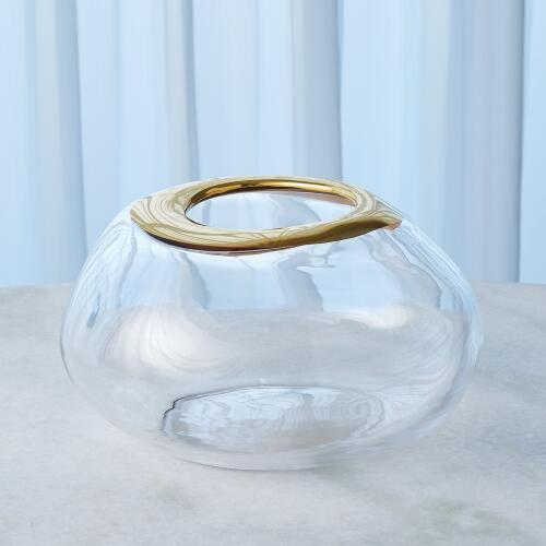 Organic Formed Vase-Gold Rim