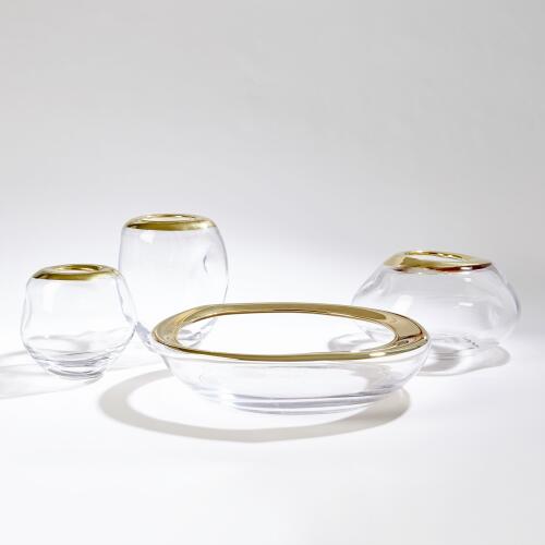 Organic Formed Bowl-Gold Rim