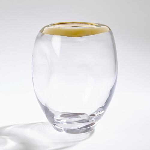 Organic Formed Vase-Gold Rim