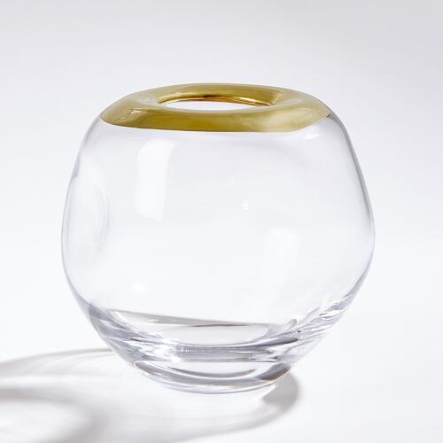 Organic Formed Vase-Gold Rim